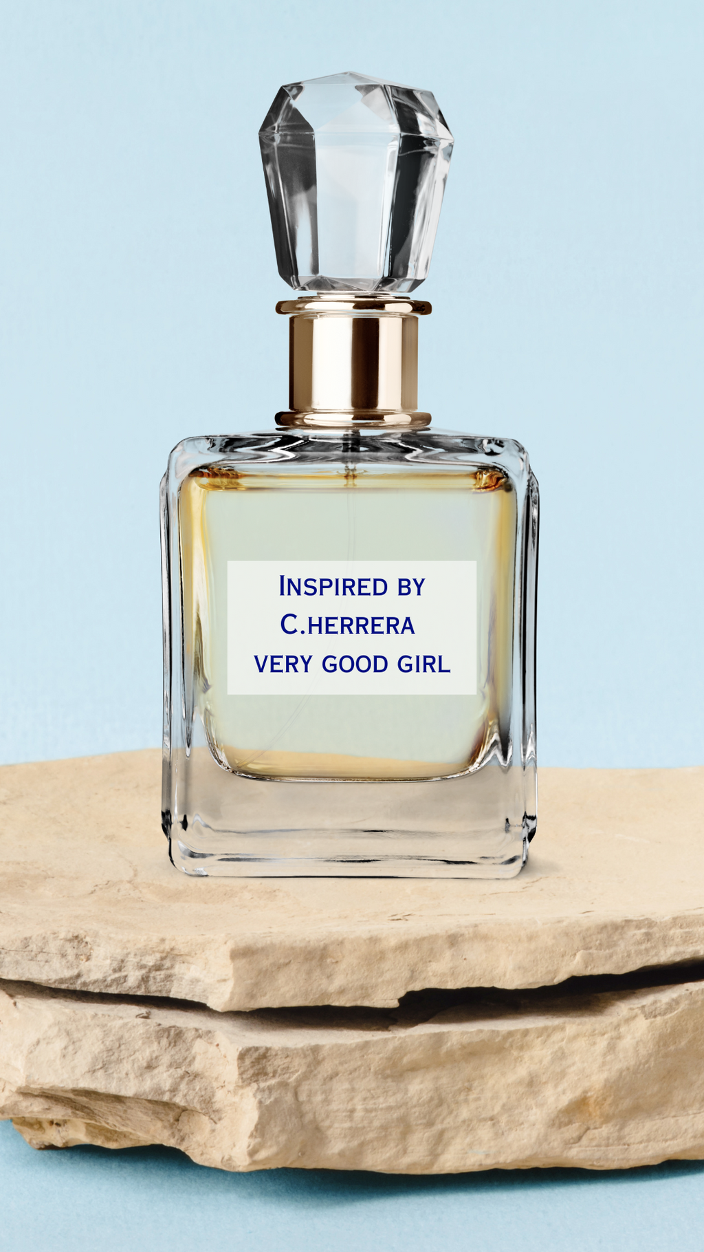 Inspired by CH Very Good Girl Perfume Oil in a luxury glass bottle with crystal cap, ideal for women’s fragrance collection in 3ml to 25ml sizes.