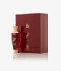 Taraf by Arabian Oud Eau de Parfum in a luxurious red and gold bottle with matching gift box, ideal for premium fragrance lovers.
