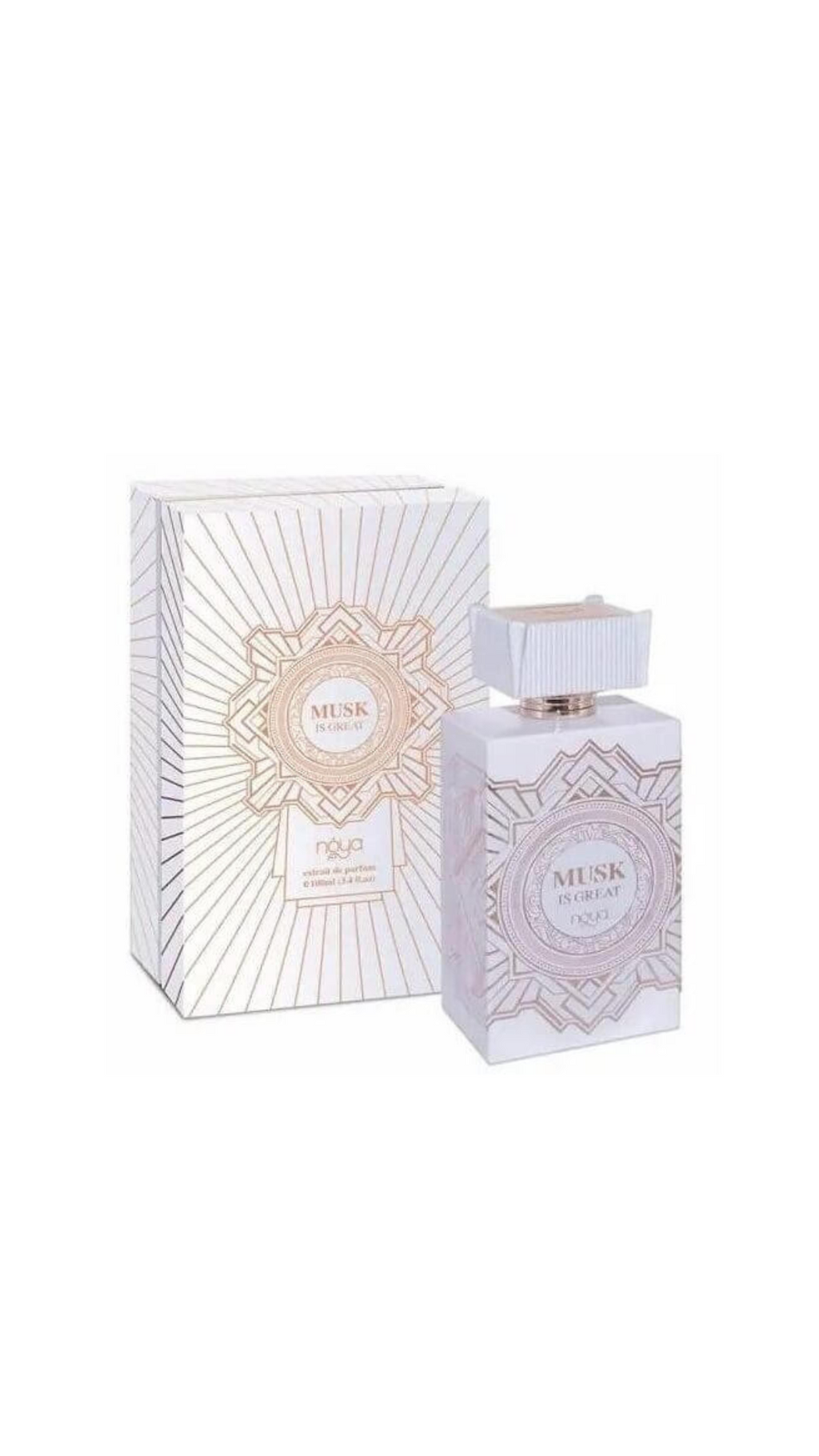 Zimaya Musk Perfume 100ml EDP box with matching geometric pattern and branding