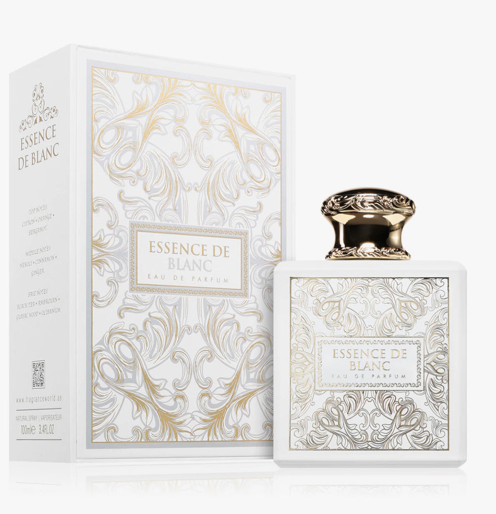 Essence de Blanc perfume bottle and packaging on a white background