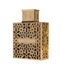 Decorative gold bottle with intricate patterns and 'RAYHAAN' branding on a white background