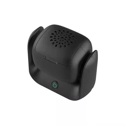 Angled view of Mini Portable Electric Bakhoor Burner Black highlighting ergonomic design for easy use in home fragrance settings.