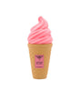 Pink ice cream cone-shaped perfume bottle with 'Arabiyat' label on a white background