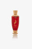 Taraf by Arabian Oud Eau de Parfum in a sleek red glass bottle with gold accents, showcasing a refined and opulent fragrance design.