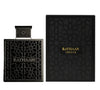 Black perfume bottle and packaging with 'Rayhaan' branding on a white background