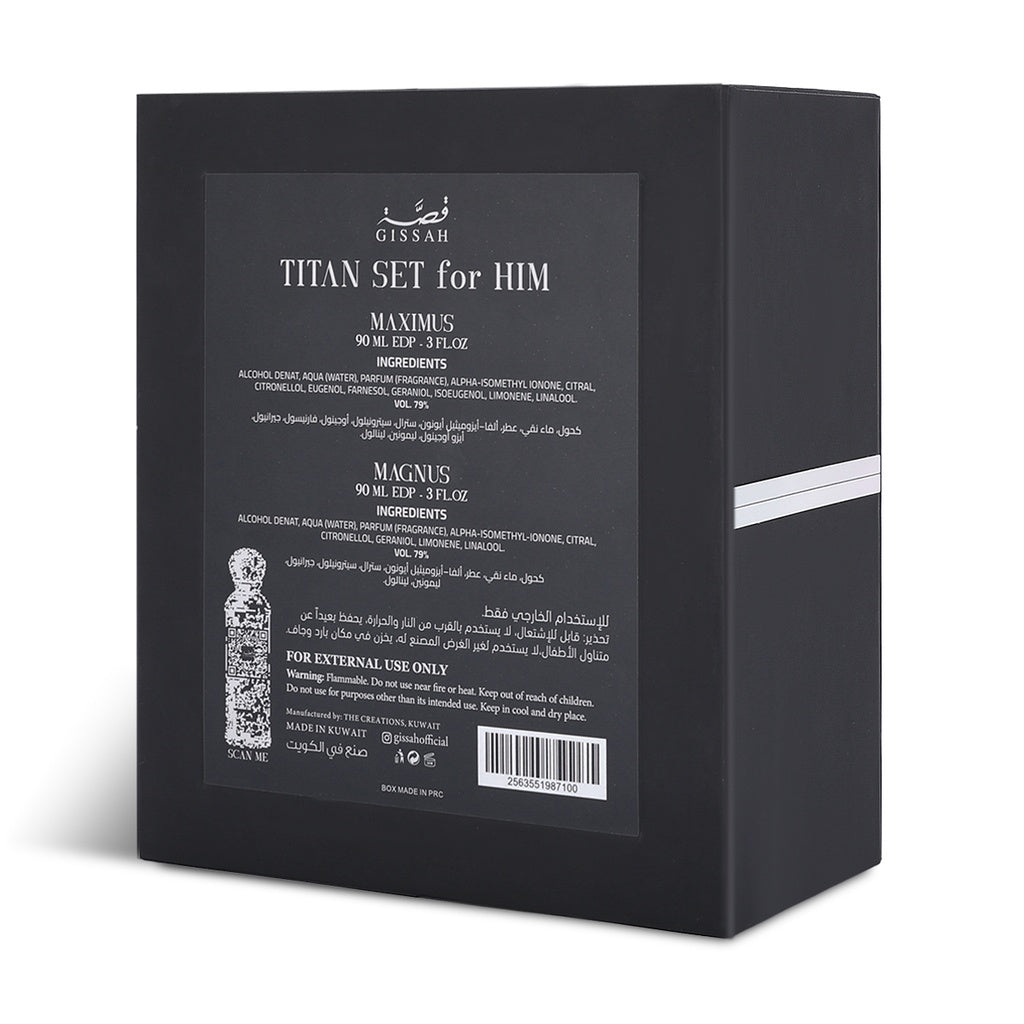 Gissah Titan Him 2x90ml Spicy Woody and Amber Musk Perfume Gissah