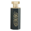 REEF Arabs of Diriyah 100ml EDP perfume bottle with gold Arabic calligraphy on a sleek black hexagonal design, ideal for bold, woody fragrance lovers.