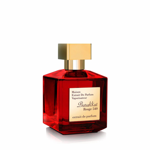 Barakkat Rouge 540 EDP perfume bottle with gold cap