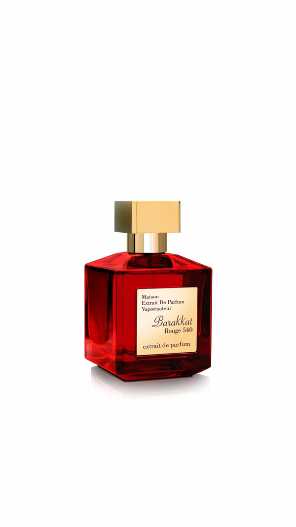 Barakkat Rouge 540 EDP perfume bottle with gold cap