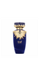 Elegant blue perfume bottle with gold accents for women