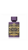 Purple perfume bottle with gold geometric design and Arabic script, luxury fragrance