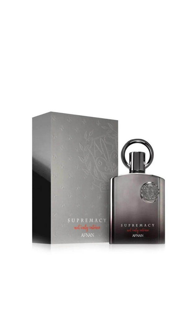 Supremacy Not Only Intense EDP box and bottle with sleek design
