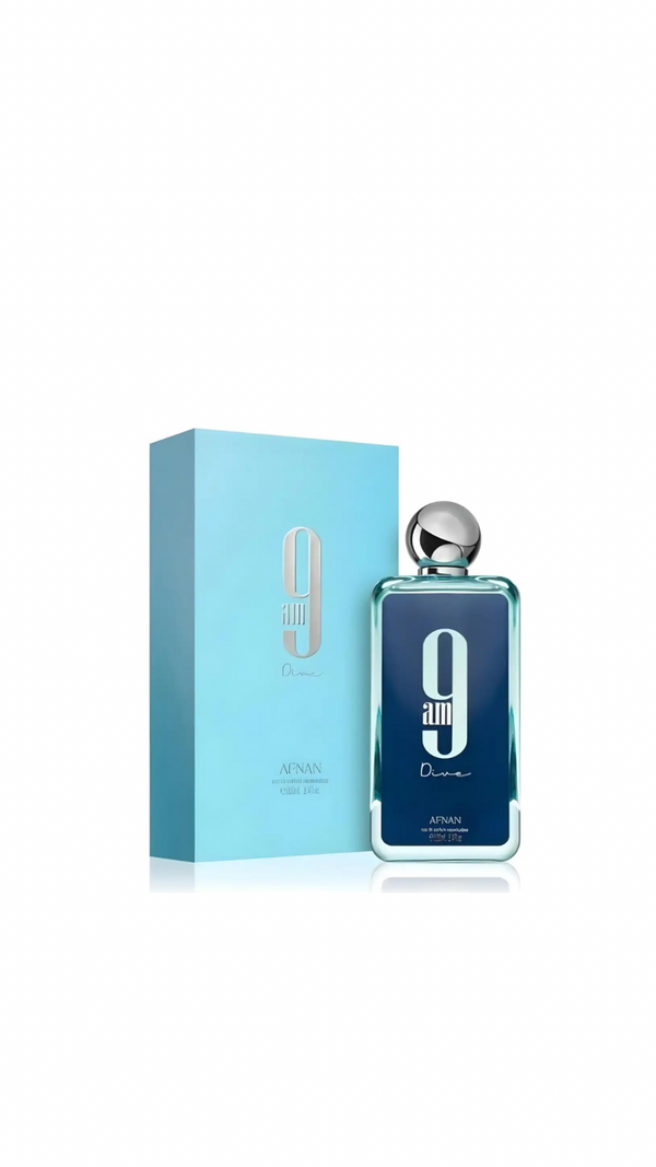 9am Dive EDP for Men packaging with blue box